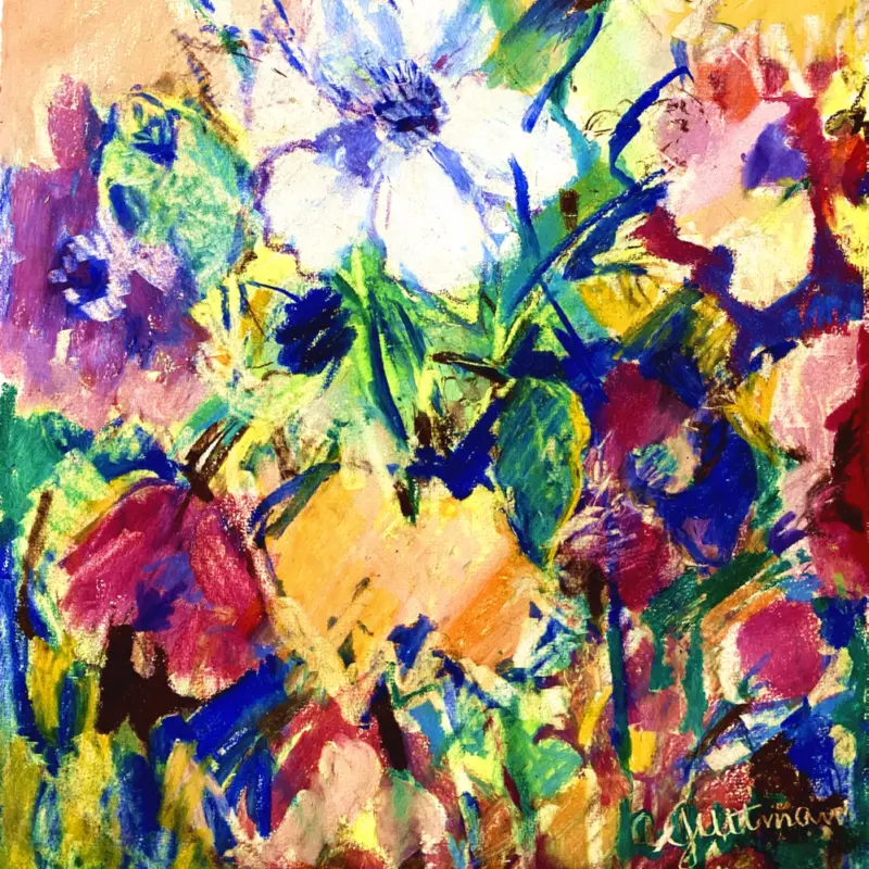 Robert Guttmann - Blumenlandschaft auf Skizzenblockpapier