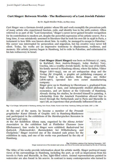 Degenerate Art - Curt Singer